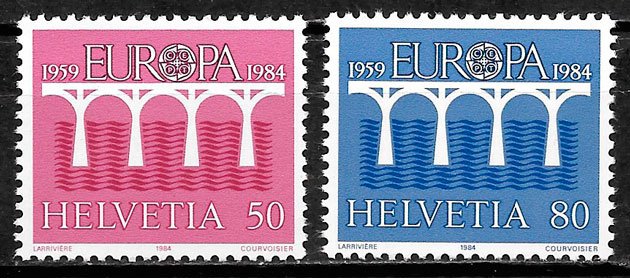 sellos Europa Suiza 1984