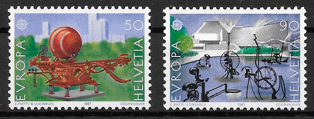 filatelia coleccion Europa Suiza 1987