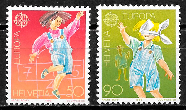 filatelia coleccion Europa Suiza 1989