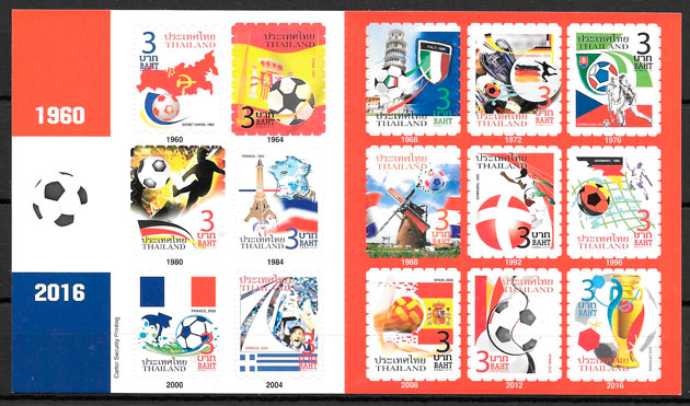 colección sellos fútbol Tailandia 2016
