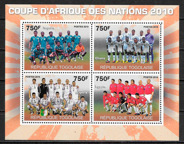  colección sellos fútbol Togo 2010