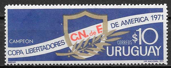 filatelia futbol Uruguay 1971