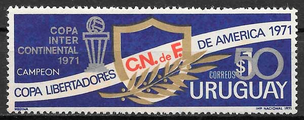 filatelia futbol Uruguay 1972