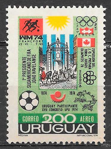 sellos futbol Uruguay 1974 futbol