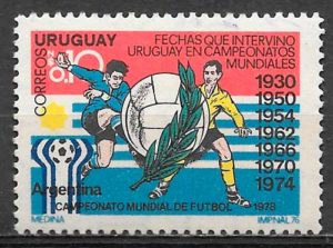 filatelia futbol Uruguay 1976