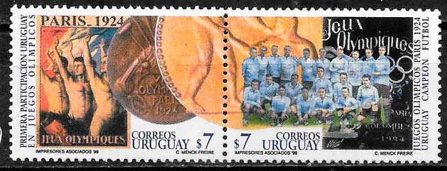 filatelia futbol Uruguay 1999
