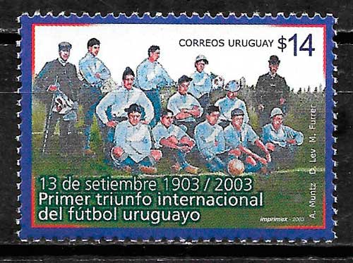 coleccion sellos futbol Uruguay 2003