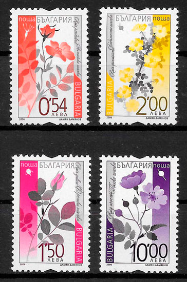 colección sellos rosas Bulgaria 2006