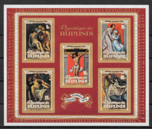 filatelia colección Burundi pintura 1974