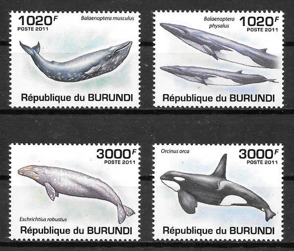filatelia colección fauna Burundi 2011