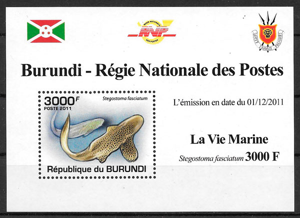 sellos fauna Burundi 2011