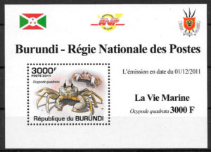 sellos fauna Burundi 2011