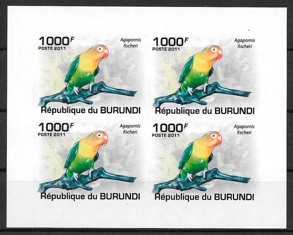 colección selos fauna Burundi 2011