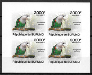 colección selos fauna Burundi 2011