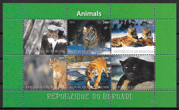 sellos fauna Burundi 2011