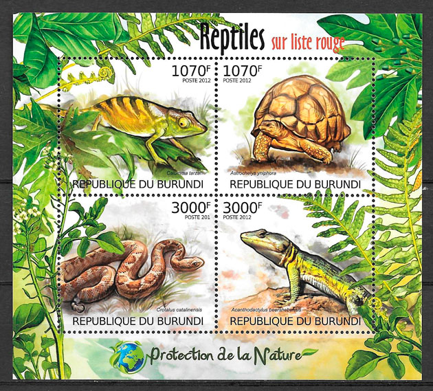 colección sellos fauna Burundi 2012