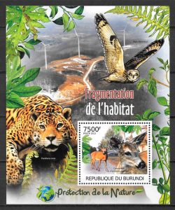 colección sellos fauna Burundi 2012