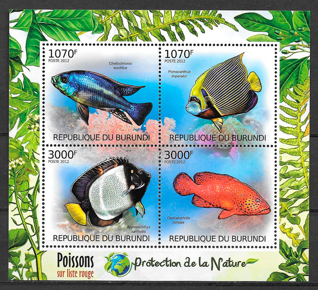 colección sellos fauna Burundi 2012