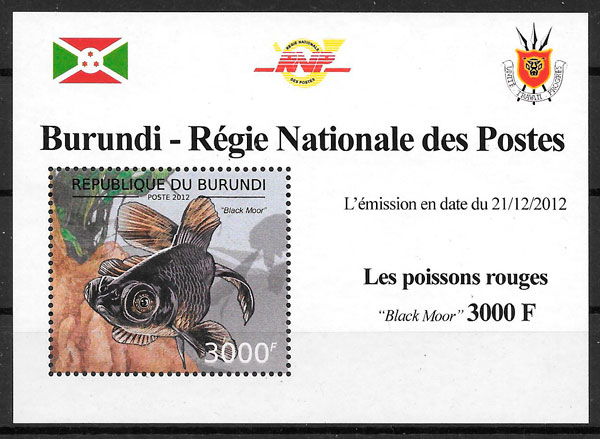 sellos fauna Burundi 2012