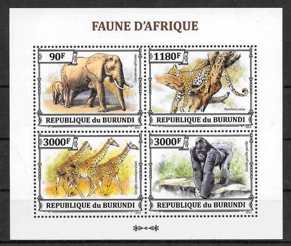 sellos fauna Burundi 2013