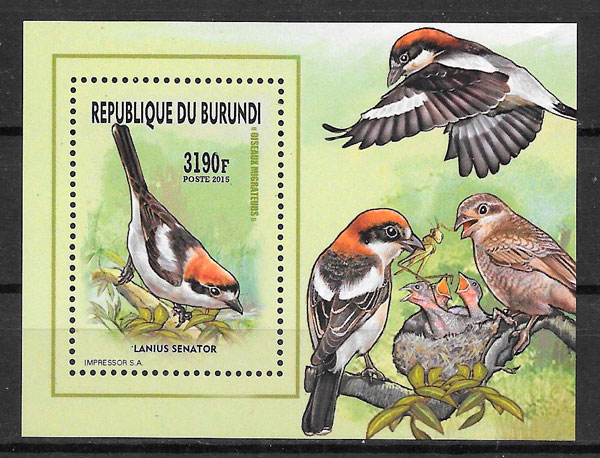 colección sellos fauna Burundi 2016