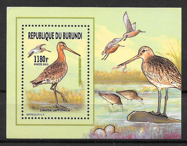 sellos colección fauna Burundi 2016