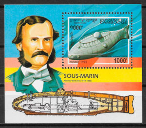 colección sellos transporte Camboya 1994