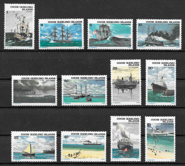 sellos transporte Cocos Islands 1976