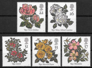 coleccion sellos rosas Gran Bretana 1991