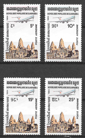 filatelia colección transporte Kampuchea 1984