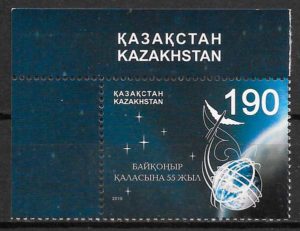 filatelia espacio Kazastan 2010
