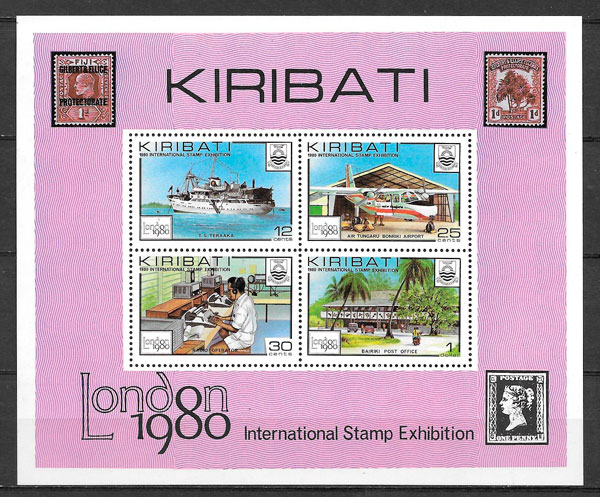 sellos transporte Kiribati 1980