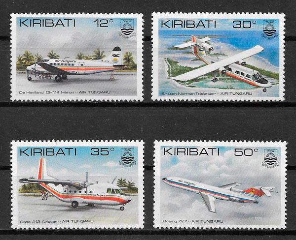 colección sellos transporte Kiribati