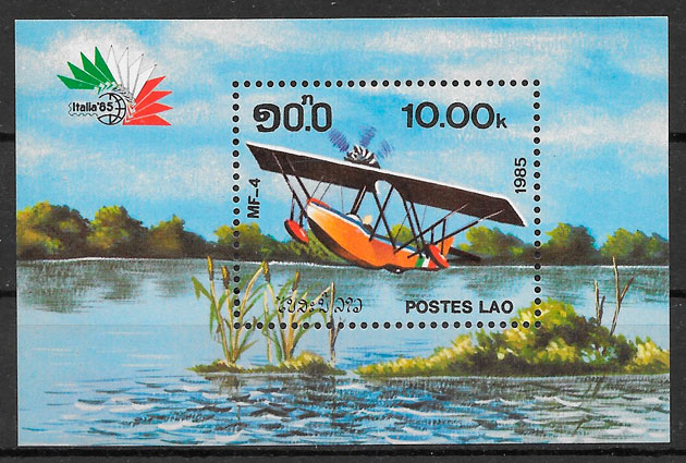 sellos transporte Laos 1985