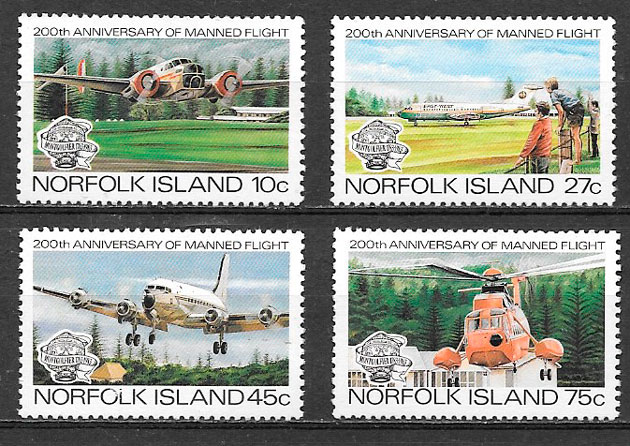 sellos transporte Norfolk Island 1983