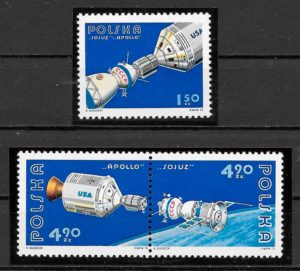 sellos espacio Polonia 1975