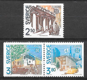 sellos Europa Suecia 1990