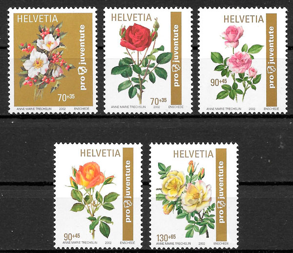 sellos rosas Suiza 2002