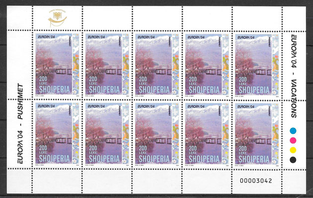 sellos tema Europa Albania 2004
