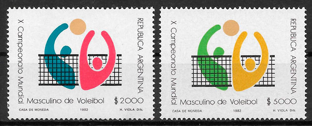 colección sellos deporte Argentina 1982