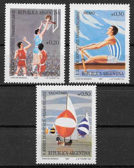filatelia deporte Argentina 1987