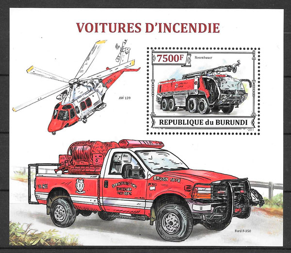colección sellos transporte Burundi 2012