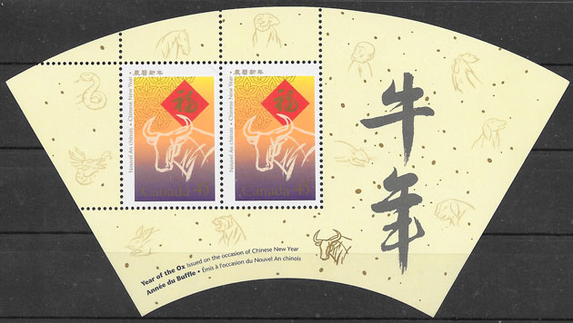 sellos año lunar CANADA 1997