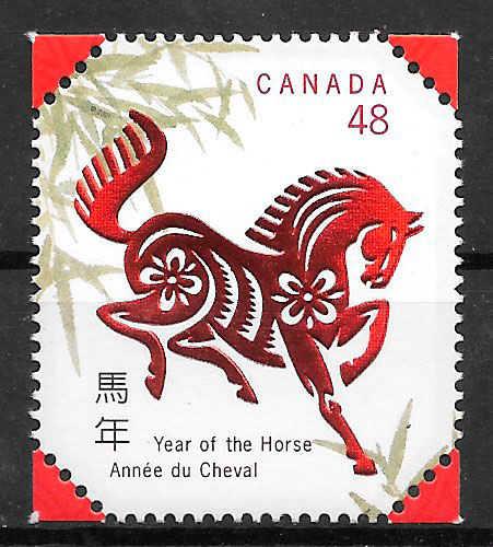 filatelia coleccion año lunar Canada 2002
