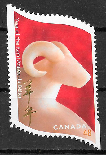 filatelia coleccion año lunar Canada 2003