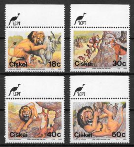 filatelia fauna Ciskei 1989
