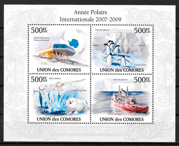 sellos fauna Comores 2009