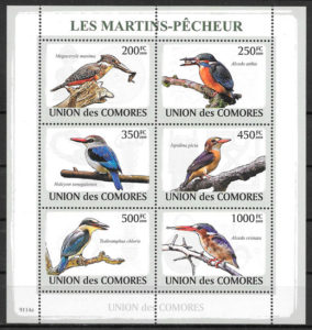 filatelia colección fauna Comores 2009