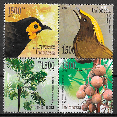 filatelia colección fauna y flora Indonesia 2006