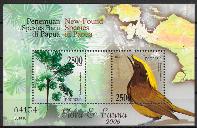 filatelia colección fauna y flora Indonesia 2006